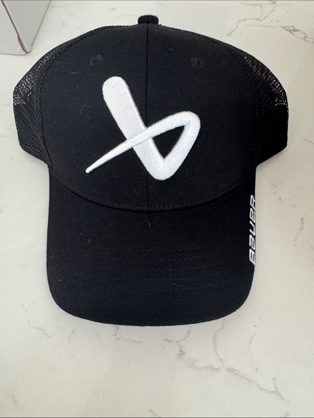 Bauer Black Cap with White Embroidered Emblem